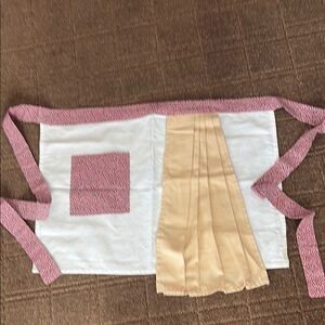 APRON with POCKET & TOWEL Red/ Green & White with Tan towel